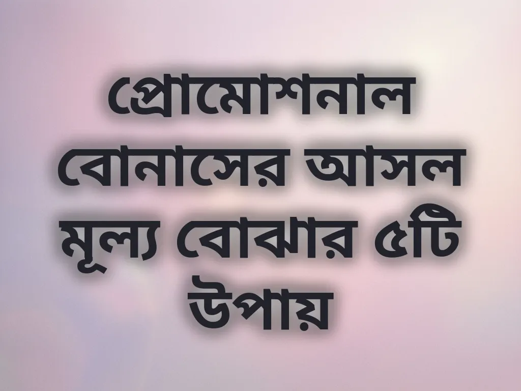প্রোমোশনাল বোনাসের আসল মূল্য বোঝার ৫টি উপায়
